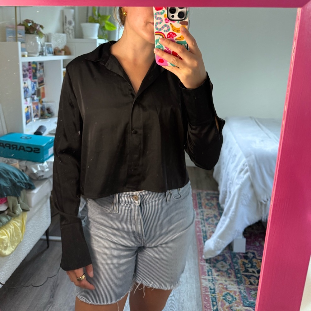 Cotton On Cropped Button-Up Shirt